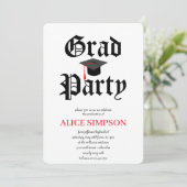 Eenvoudige uitnodigingen van de Graduation Party (Staand voorkant)