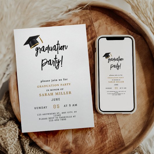 Eenvoudige uitnodigingen van de moderne Graduation
