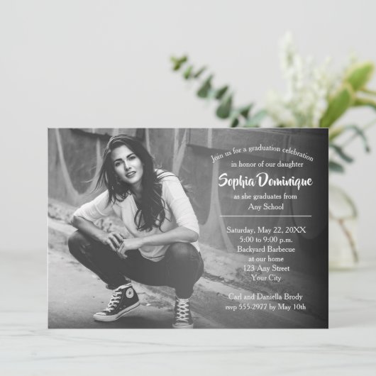 Eenvoudige uitnodigingen van fotograaf (Staand voorkant)