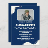 Eenvoudige uitnodigingen voor 70e verjaardag Manne (Voorkant / Achterkant)