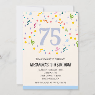 Eenvoudige uitnodigingen voor 75ste verjaardag Con