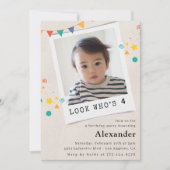 Eenvoudige uitnodigingen voor de 4e verjaardag Bla (Voorkant)