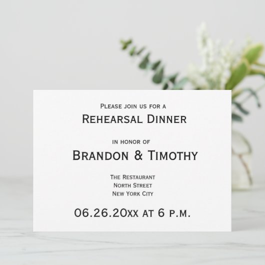 Eenvoudige uitnodigingen voor de repetitie van een (Staand voorkant)