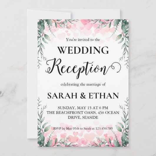 Eenvoudige uitnodigingen voor eucalyptus bruiloft (Voorkant)