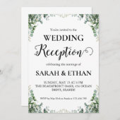 Eenvoudige uitnodigingen voor eucalyptus bruiloft (Voorkant / Achterkant)