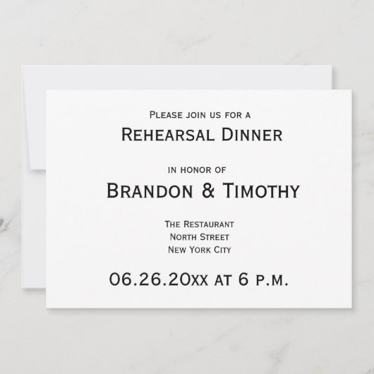 Eenvoudige uitnodigingen voor het houden van een w (Voorkant)