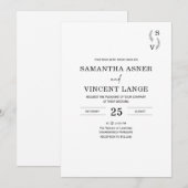 Eenvoudige uitnodigingen voor huwelijken (Voorkant / Achterkant)