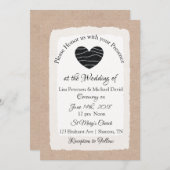 Eenvoudige uitnodigingen voor Rustic Tan en White (Voorkant / Achterkant)