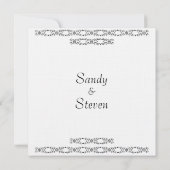 Eenvoudige uitnodigingen voor witbruiloft (Achterkant)