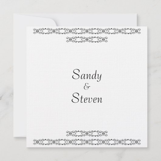 Eenvoudige uitnodigingen voor witbruiloft (Achterkant)