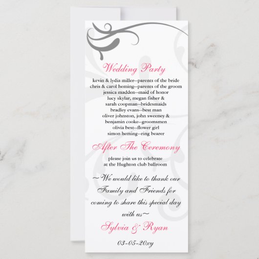 Eenvoudige uitnodigingen voor zwart-witbruiloft (Achterkant)