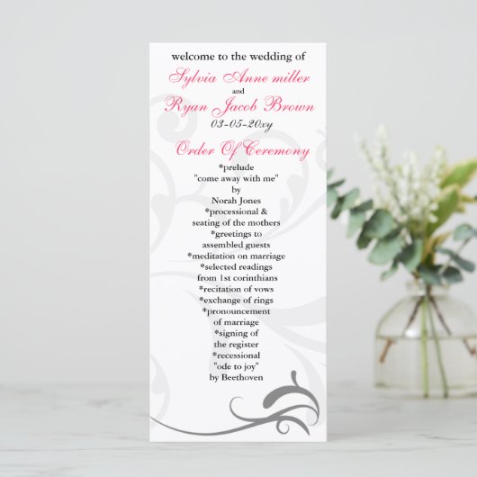 Eenvoudige uitnodigingen voor zwart-witbruiloft (Staand voorkant)