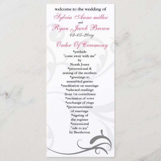 Eenvoudige uitnodigingen voor zwart-witbruiloft (Voorkant)