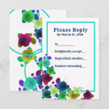 Eenvoudige uitnodigingskaart met bloemencascade in