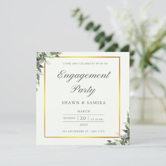 Eenvoudige uitnodigingskaart voor verloving kaart (Staand voorkant)