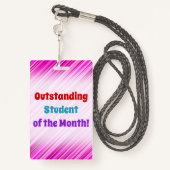 Eenvoudige "uitstekende student van de maand"! bad badge (Achterkant met draagriem)