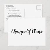 Eenvoudige uitstel bruiloft  aankondigingskaart (Voorkant / Achterkant)