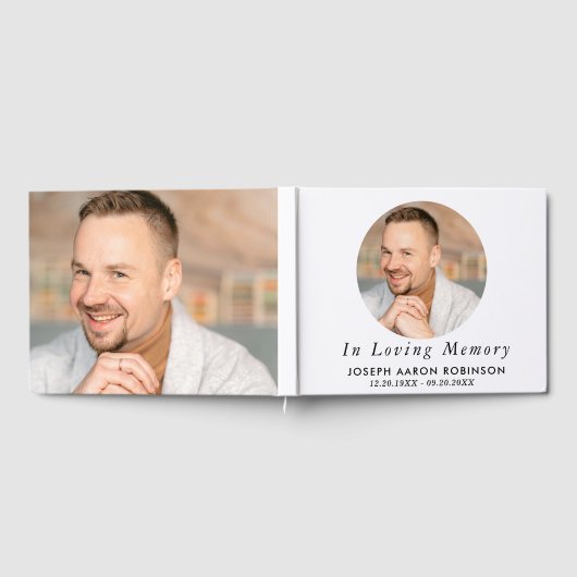Eenvoudige Uitvaart 2 Foto Modern Herdenkingsgesch Gastenboek (Volledig)