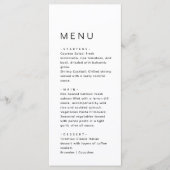 Eenvoudige Ultra Minimale Trouwdiner Menu (Voorkant)