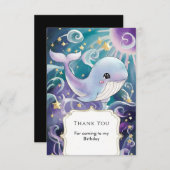 Eenvoudige Under the Sea Kinderen Walvis Verjaarda Bedankkaart (Voorkant / Achterkant)