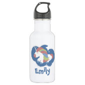 Eenvoudige Unicorn regenboog kleurige Kinderen Waterfles (Voorkant)