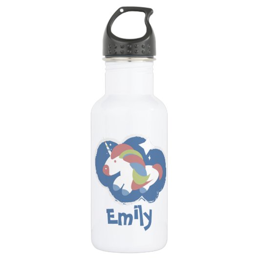 Eenvoudige Unicorn regenboog kleurige Kinderen Waterfles (Voorkant)