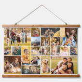Eenvoudige unieke 18 fotocollage hangend wandkleed (Voorkant)