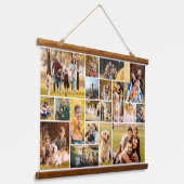 Eenvoudige unieke 18 fotocollage hangend wandkleed (Gebogen)