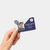  Eenvoudige Unieke Design Blue Business ID Badge (Handheld)