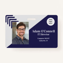  Eenvoudige Unieke Design Blue Business ID Badge