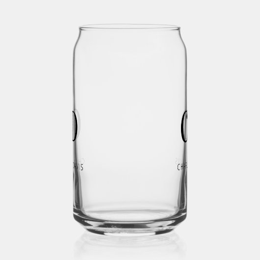 Eenvoudige unieke naaminitiaal blikvorm glas (Links)