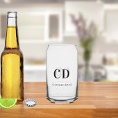 Eenvoudige unieke naaminitiaal blikvorm glas