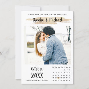 Eenvoudige unieke stijlvolle fotokalender save the date