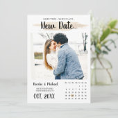 Eenvoudige unieke stijlvolle kalender Wijzig de da Save The Date (Staand voorkant)