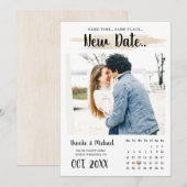 Eenvoudige unieke stijlvolle kalender Wijzig de da Save The Date (Voorkant / Achterkant)