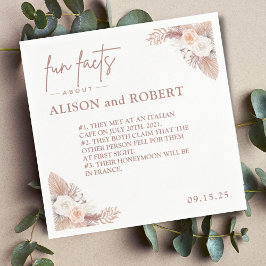 Eenvoudige unieke trendy leuke weetjes bruiloft servet