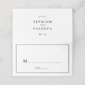 Eenvoudige unieke zwart-wit bruiloft plaatskaartje (Buitenkant ongevouwen)