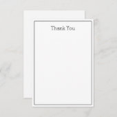 Eenvoudige Unisex Flat Kaart Dank u - Zwart & Wit (Voorkant / Achterkant)