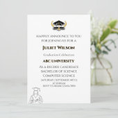 Eenvoudige universitaire afstuderen Stijlvolle sta Kaart (Staand voorkant)