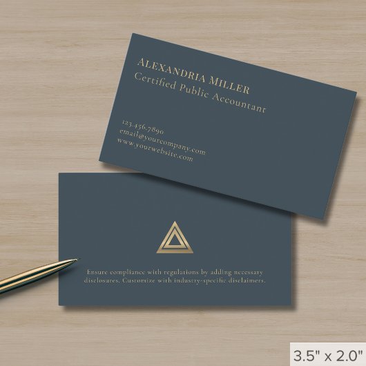 Eenvoudige Upscale Gold Triangle Logo Visitekaartje