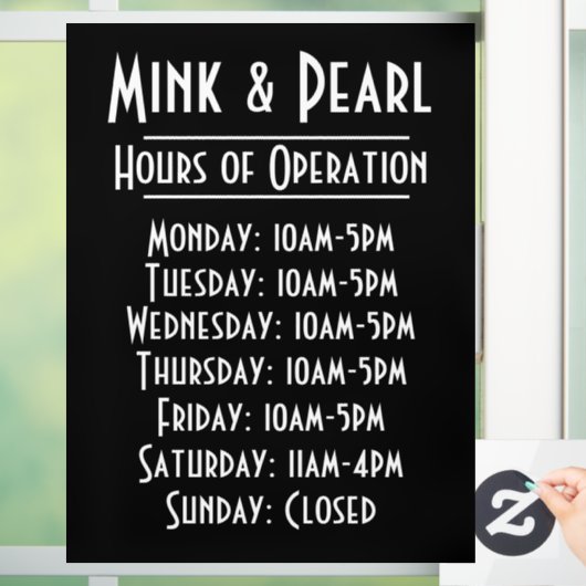 Eenvoudige Uren van Operatie Statische Venster Cli Raamsticker (Huis)