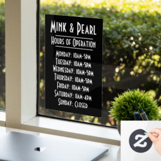 Eenvoudige Uren van Operatie Statische Venster Cli Raamsticker