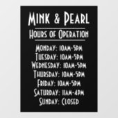 Eenvoudige Uren van Operatie Statische Venster Cli Raamsticker (Vel)