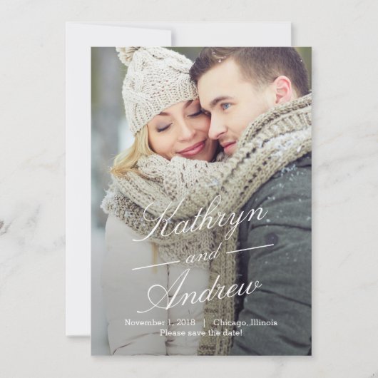 Eenvoudige Us Foto Save The Date Kaarten (Voorkant)