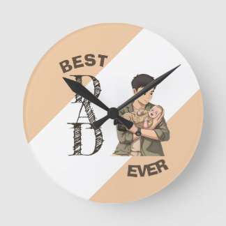 Eenvoudige Vaderdag Anime Stijl voor Eerste Vaderd Ronde Klok