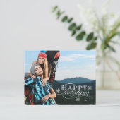 EENVOUDIGE VAKANTIE FOTO BRIEFKAART ROOD (Staand voorkant)