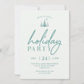 Eenvoudige vakantie kerstfeest uitnodiging groen (Voorkant)