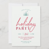 Eenvoudige vakantie kerstfeest uitnodiging rood (Voorkant)