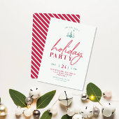 Eenvoudige vakantie kerstfeest uitnodiging rood