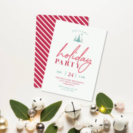 Eenvoudige vakantie kerstfeest uitnodiging rood